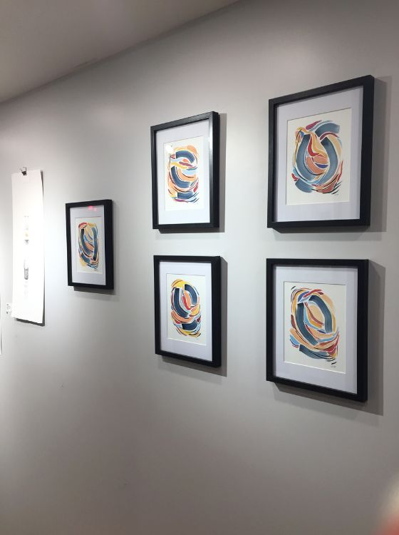 Peinture sur papier de Claire Sollinger : Feu intérieur